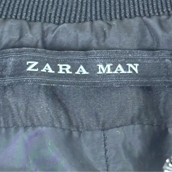Zara Man Black Bomber Jacket Size L - Picture 6 of 8